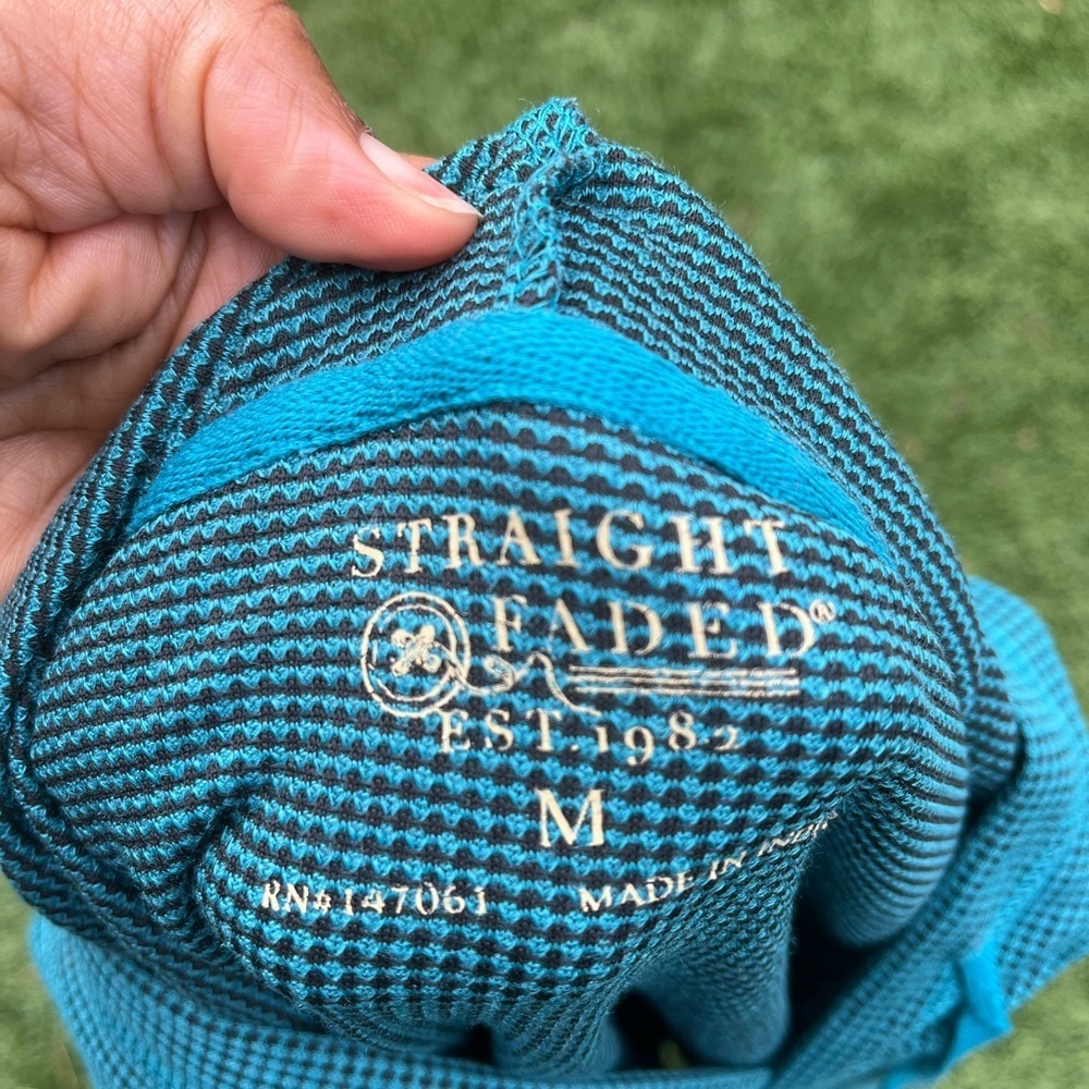 Women’s turquoise, hooded sweatshirt with front pockets by Straight Faded size M - Picture 5 of 5